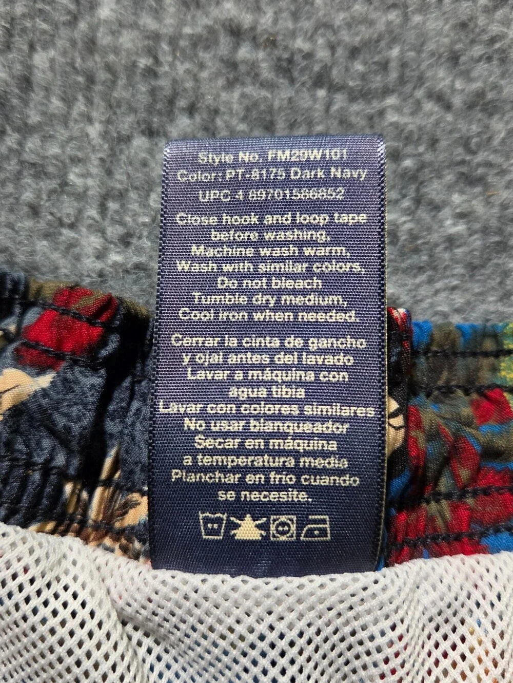 Faded Glory XL Dark Navy Floral Swim Shorts